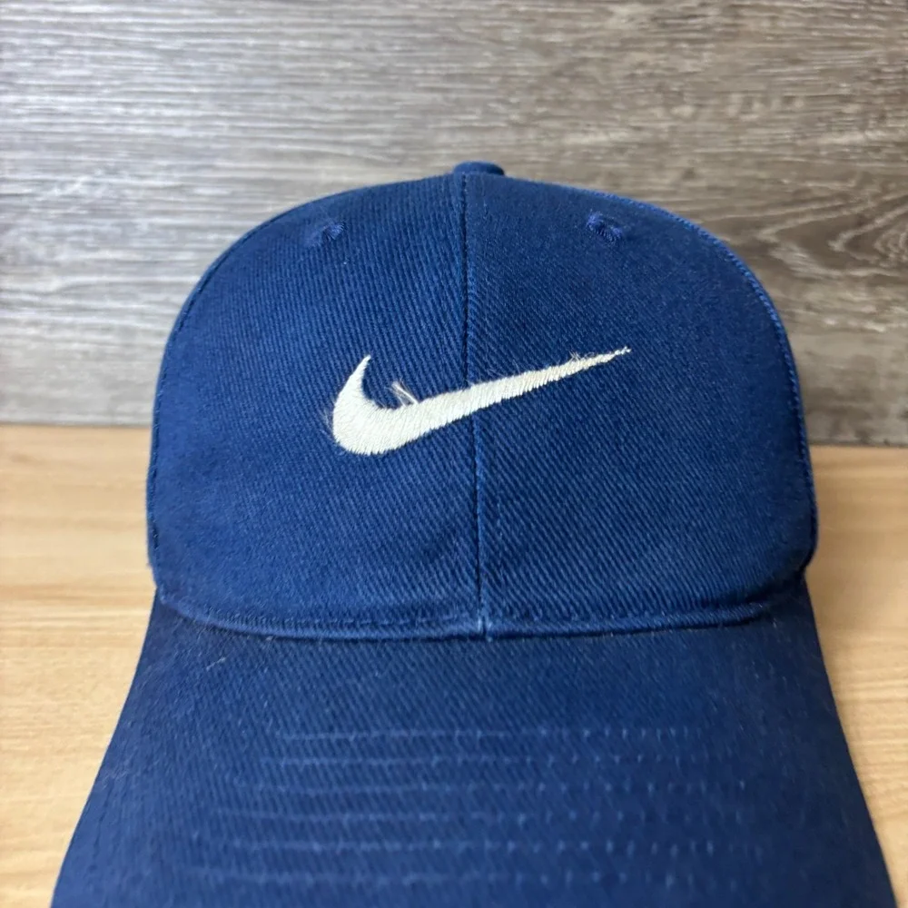 Vintage Nike Hat Cap Snap Back Blue Swoosh Logo Adjustable